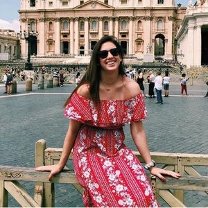 RED MAXI F21 DRESS (size small)